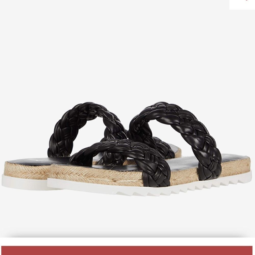 MARC FISHER LTD Jaimee Black Braid Strappy Sandal-7M